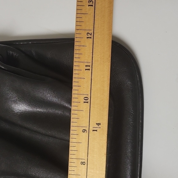 VINTAGE Foldable black Leather Clutch - Picture 8 of 16